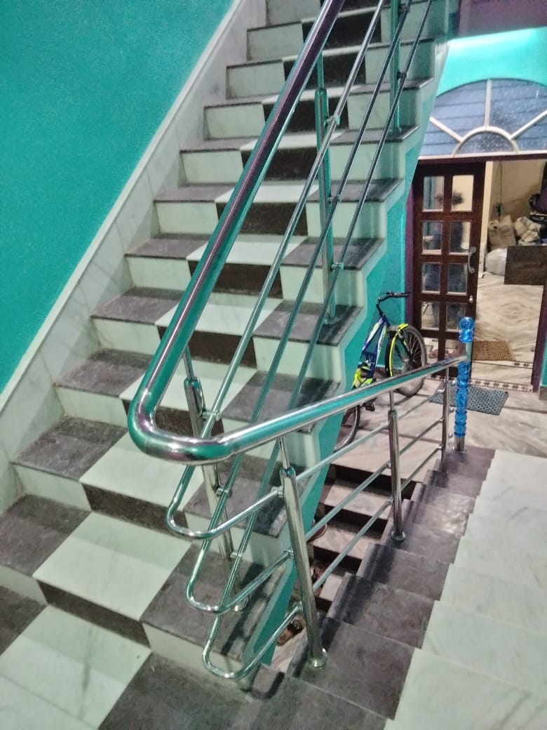Elegant staircase railing with a sleek finish